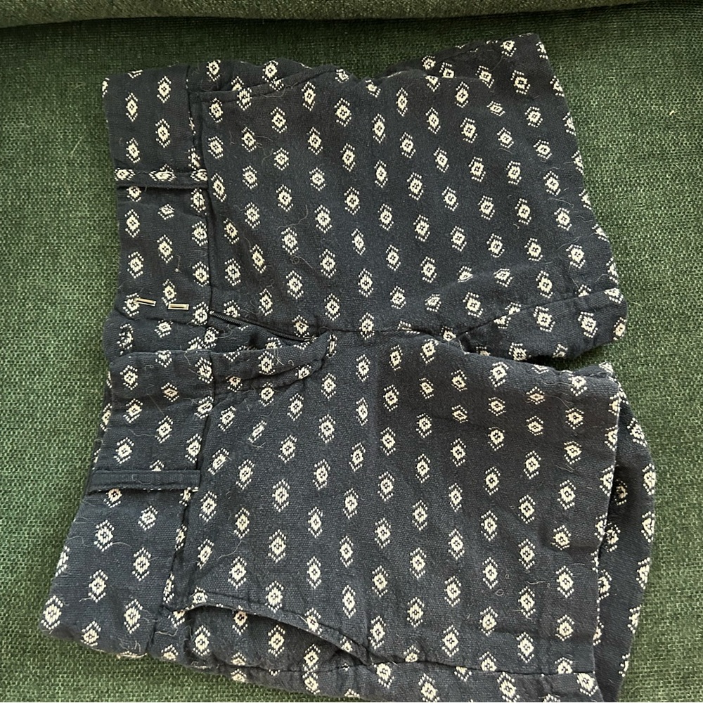 Dalia Dark Blue and White Patterned Shorts